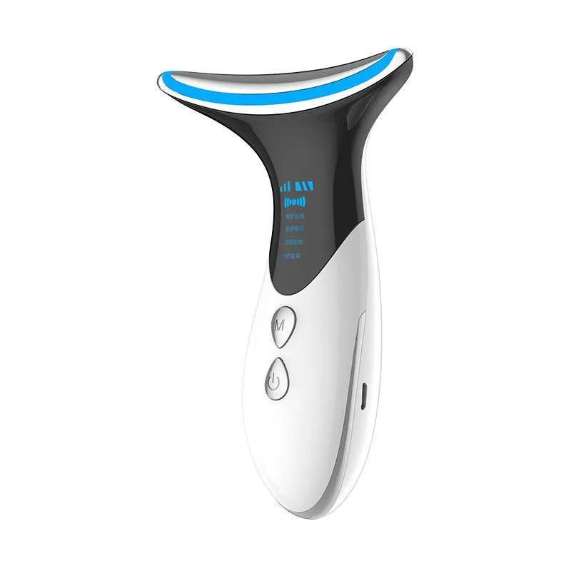 wholesale Heat Generated Sonic 3LED Light Neck Lift Device Vibration Wrinkle Free Device Anti-Aging Face Neck Massager