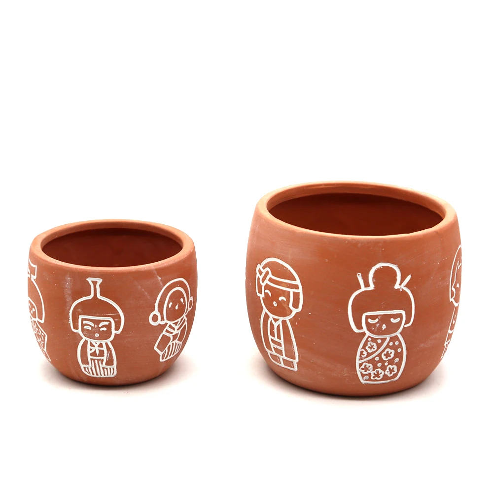 Good Price terracotta cylinder pot bowl planter bonsai for indoor