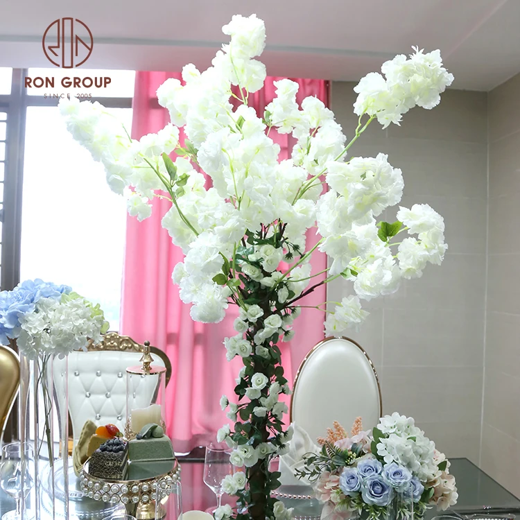 Hot Sale Wholesale White Color Peach for Wedding Indoor Outdoor Decoration Artificial Cherry Blossom Tree