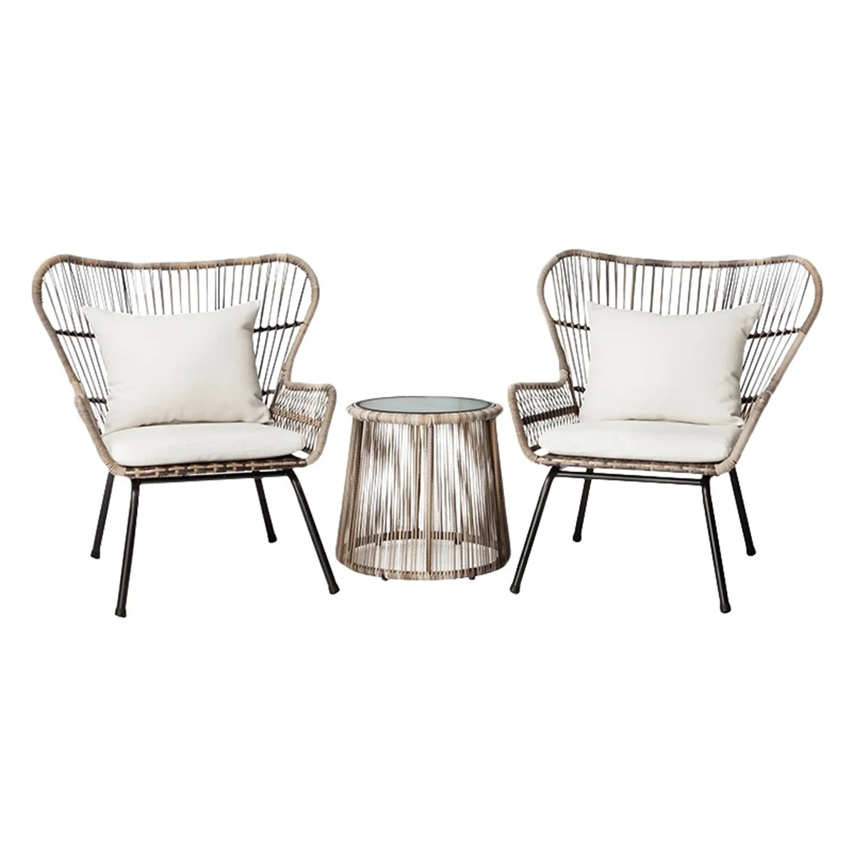 customization Lounger artificial Garden Wicker Beach Chairs Patio Benches rattan sofa set