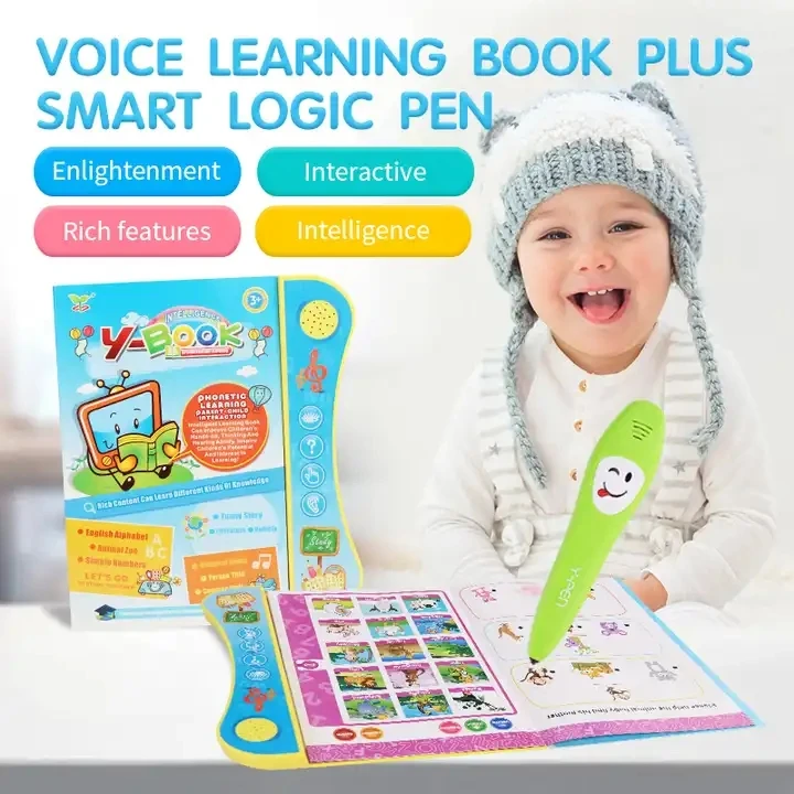 Intelligence Y-Book Early Education Reading E-book Toys  With Pen For Kids Voice Learning  Book Plus Smart Logic Pen