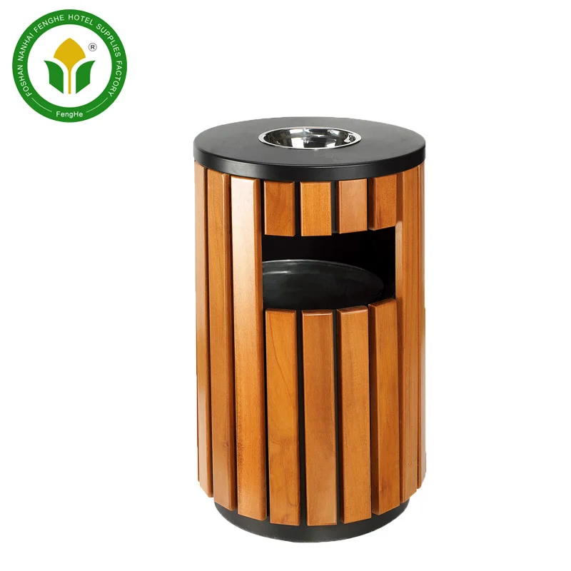 Outdoor street wpc wood recycle garbage bin waste bin trash can