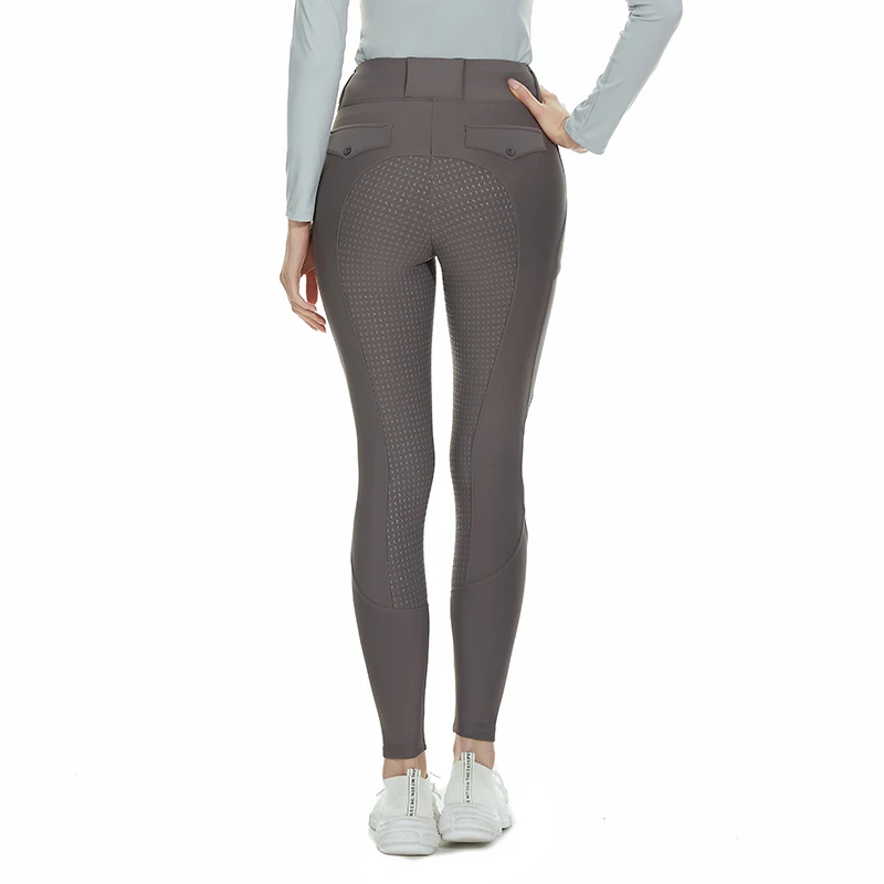 Gray Women Winter Fleece Equestrian Delights Leggings Racing Breeches Equestrianism Pants Polyester Horseback Riding Clothing