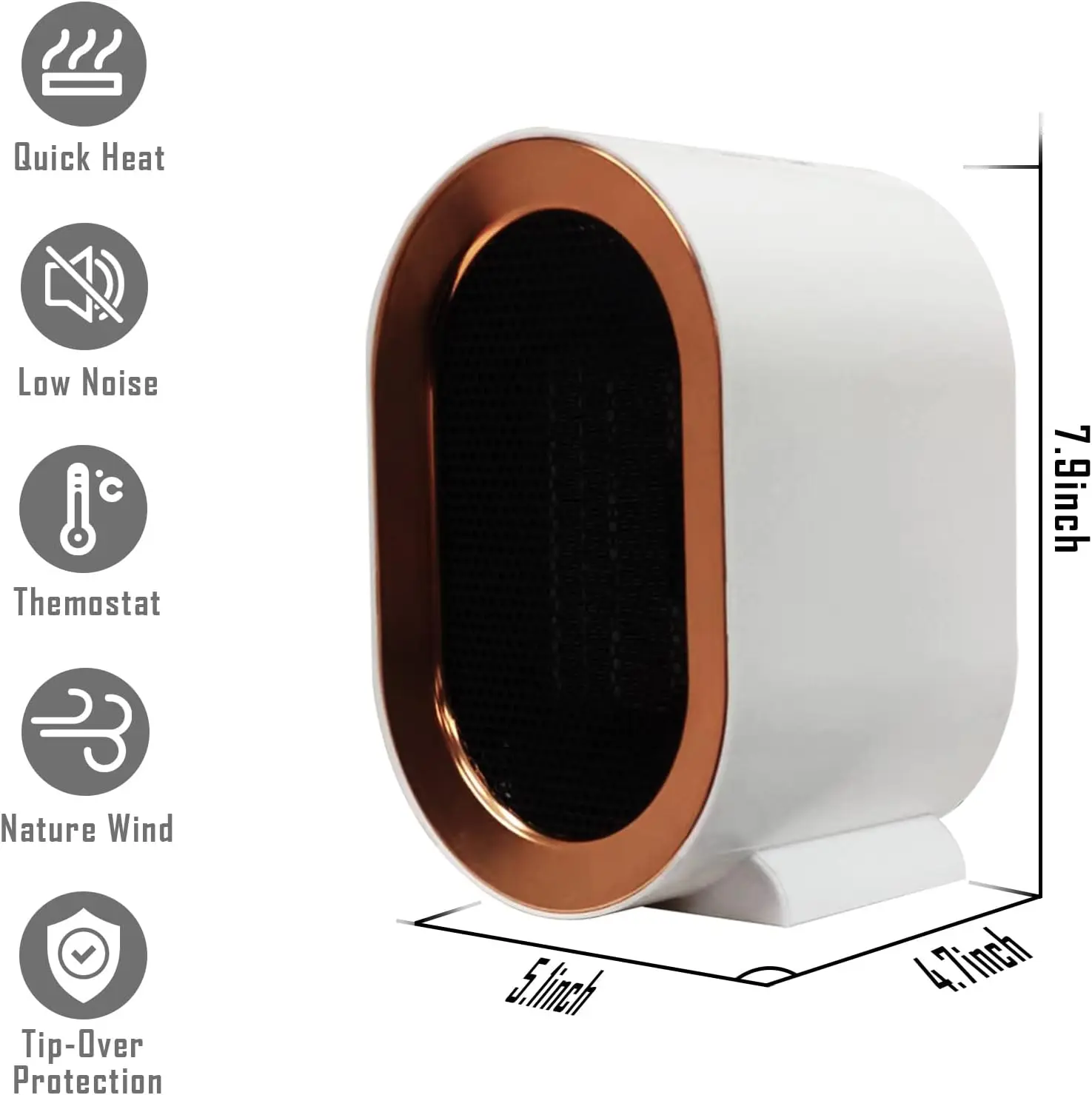 Maist1200w Fast Heating Fan Winter Warmer Heating Electric Ptc Heater Overheat Room Ceramic Waterproof Ventilation Fans 1200W