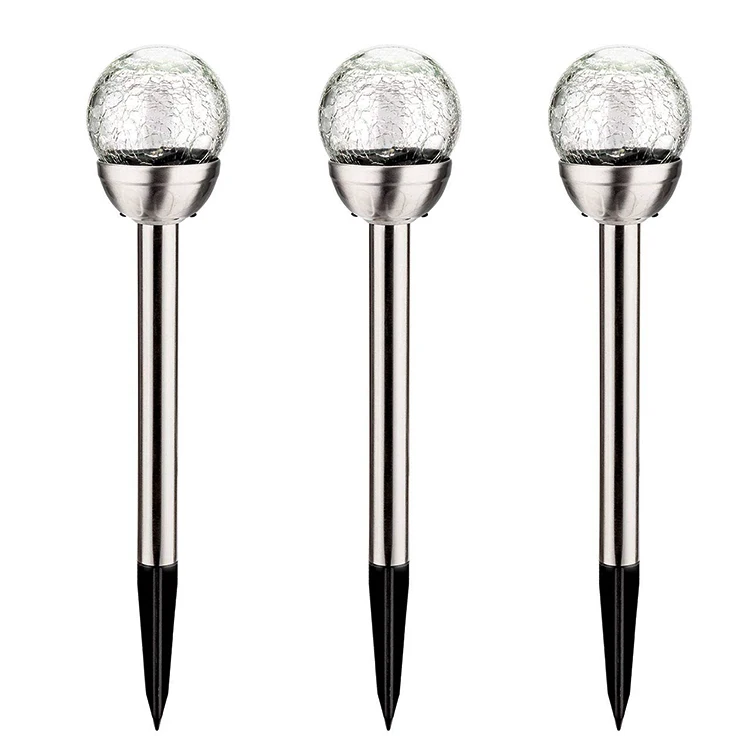 Прямая продажа с фабрики, садовый светильник на солнечной батарее в виде трещин, наружная декоративная Ландшафтная лампа, круглый стеклянный светильник в виде трещин на солнечной батарее