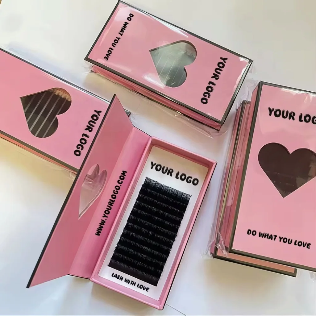 Wholesale Matte Dark Black Volume Silk Eyelash Extensions volume Individual Cashmere Supplies Lash Trays