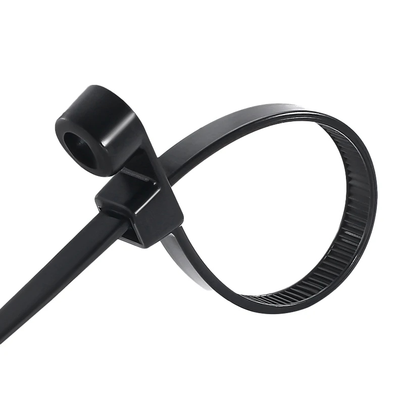 Nylon Mounting Cable Ties Plastic Mount Head Screw Zip Ties