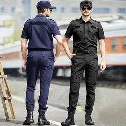 workwear safety guard Securitas Uniforms Security Man Royal Guard Uniforms Summer for Men Breathable Blue,black