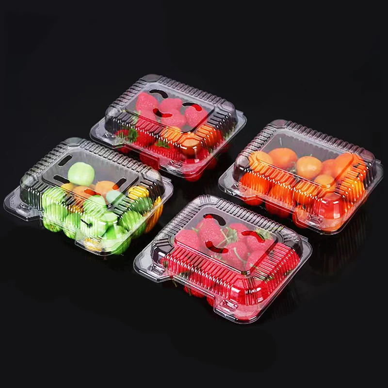 eggs Fruit Vegetable Strawberry Blueberry Packing Storage Picnic Transparent opaque Blister Plastic Hinged Clamshell Box
