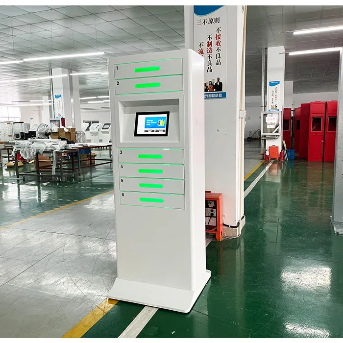 Quick Charge Support Self Service Kiosk Cell Phone Charging Stations with 43 Big Screen for Advertising