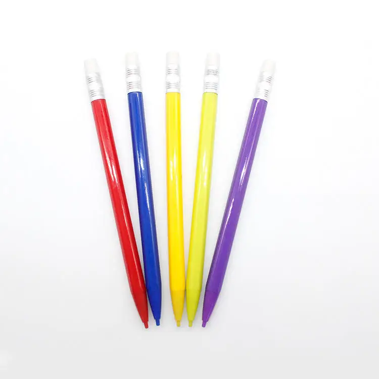 Price Cheap Custom Wholesale Plastic Appearance Six Edge Automatic Pencil Color Active Pencil Eraser Head Without Pen Pencil