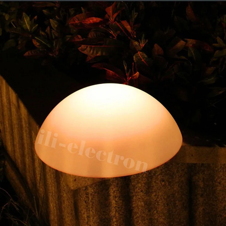 Garden decor plastic led half sphere lights
