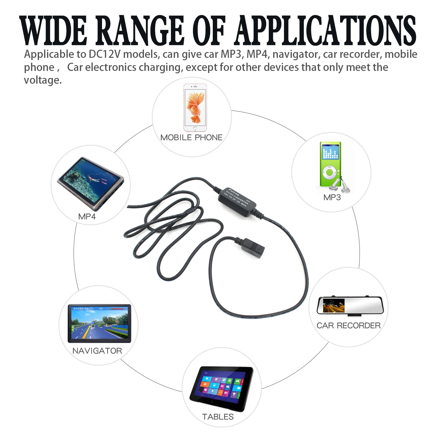 DC 12V to 5V 3A Single Usb Port Car Charger Converter