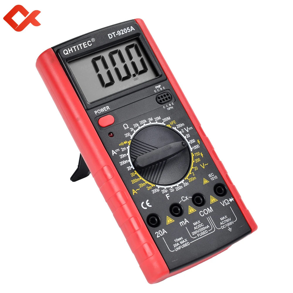  Мультиметр QHTITEC DT9205 профессиональный измеритель переменного/постоянного тока напряжения сопротивления емкости HFE