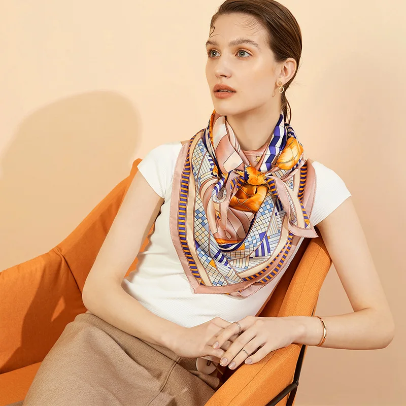 Various Good Quality Digital Printing Floral Printed Long Silk Scarfs