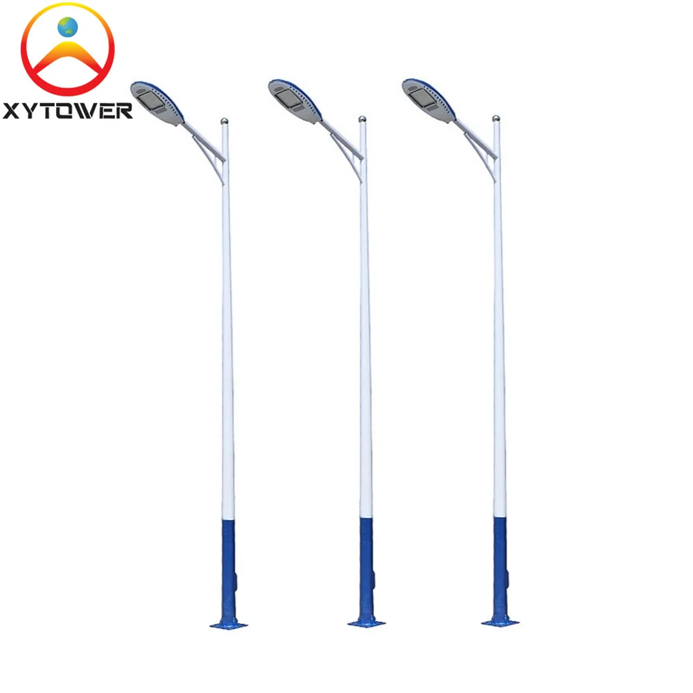 8 Meter Public Hot Dip Galvanized A-shape Arm Street Lighting Pole