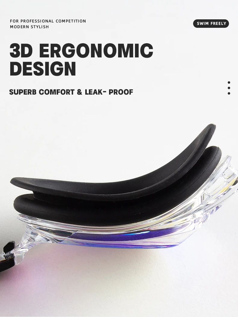 Professional Racing Customized Logo No Leaking Anti Fog UV Protection Adult Swimming Goggles