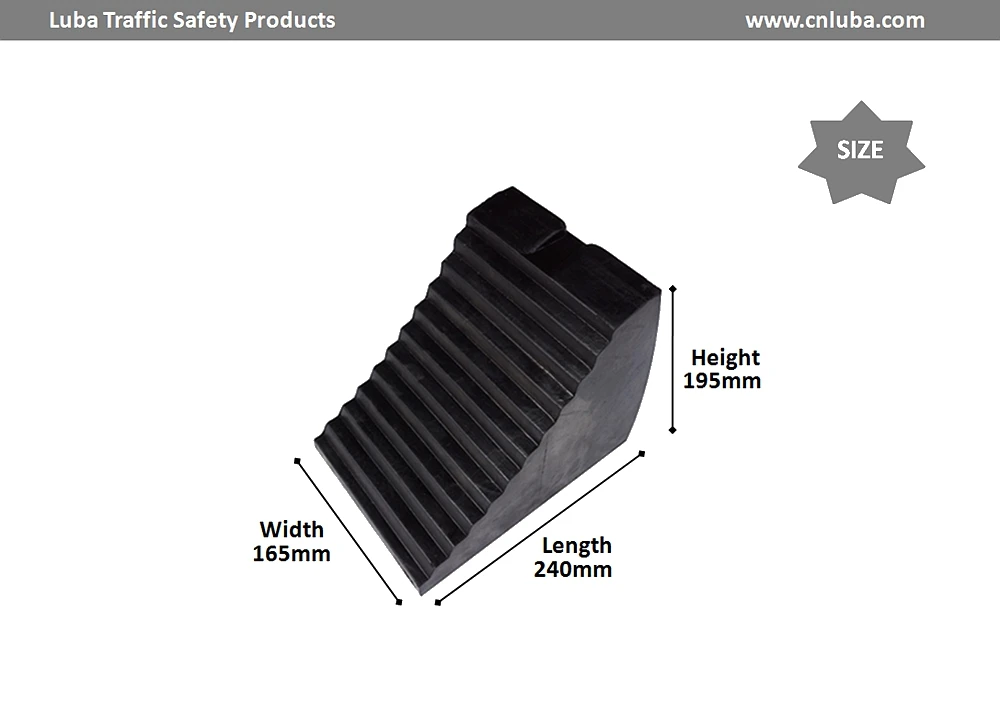 Solid Rubber Wheel Chock For Car Stop With