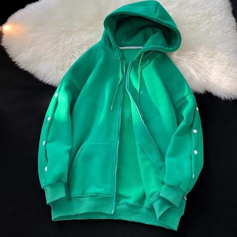 Custom logo oversized fleece hoodies zipper snap button hoodie blank mens cotton zipup heavy full zip up hoodie manufacturers