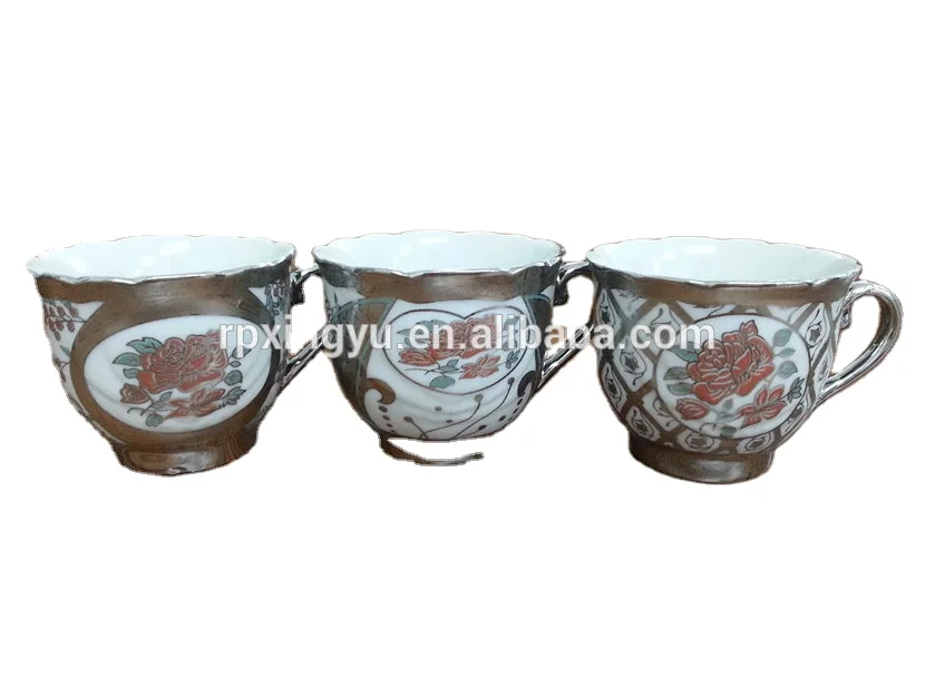 90cc porcelain silver tea cup set