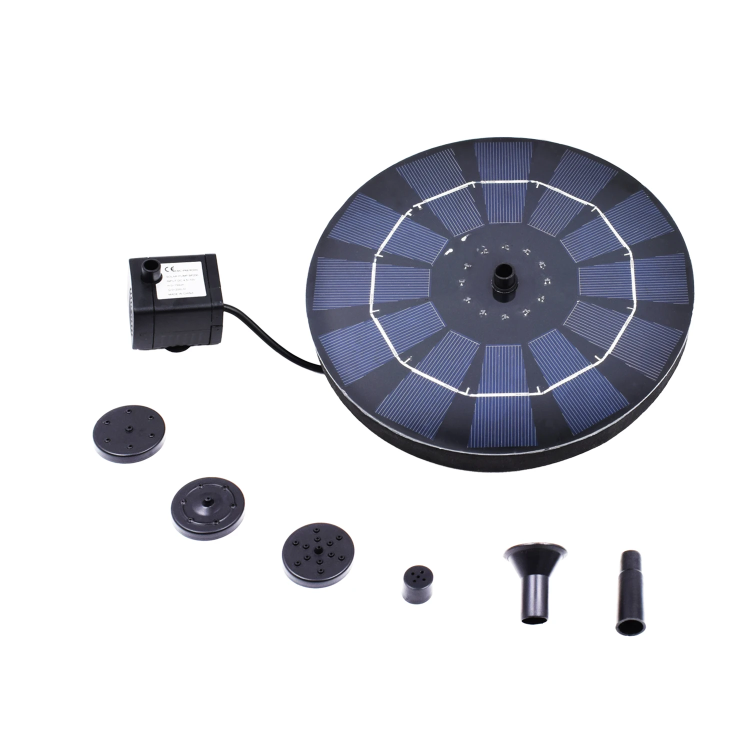 Outdoor waterproof 4.0W battery operated 6 lights floating revolve nozzle garden pool landscape PET Solar water pump fountains