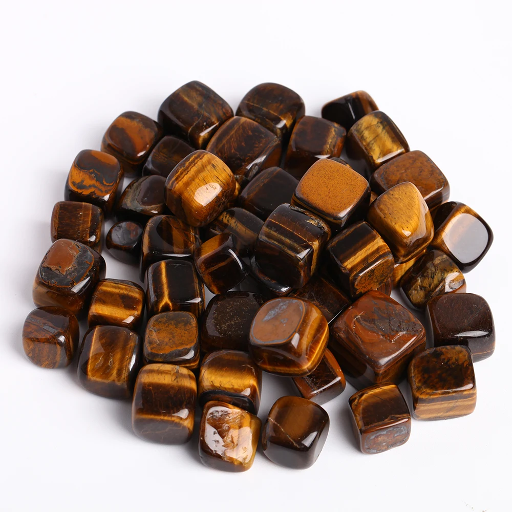 Natural Quartz Yellow Tiger Eye Stone Cube Crystal Healing Crystal Chakra Reiki Polished Mineral Aqua Jewelry Collection Gift