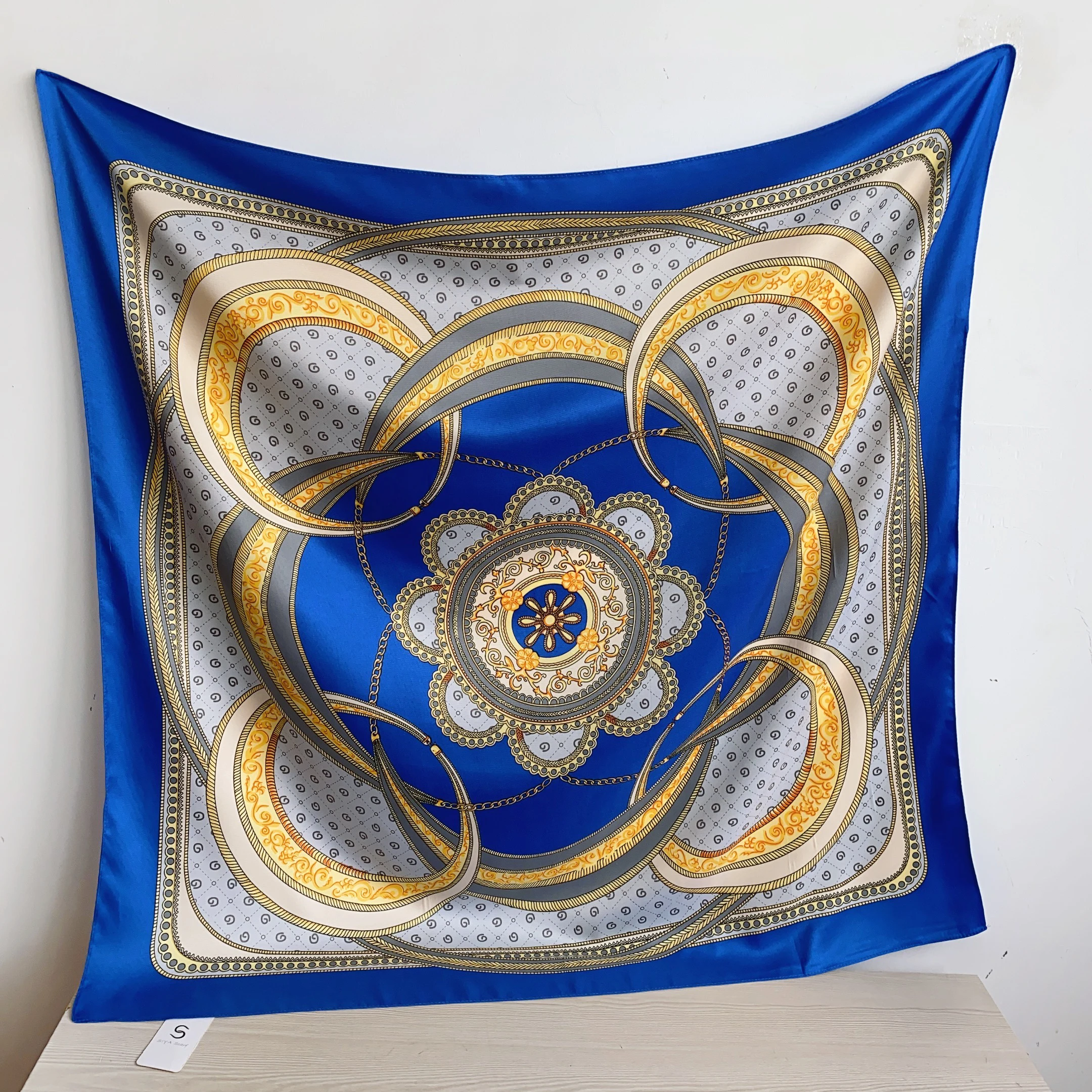 Newest Fashion 2024 Women 90*90CM Square Twill Silk Square Wrap Scarf Bandanas  Ladies Neck Tie Large Square Scarves