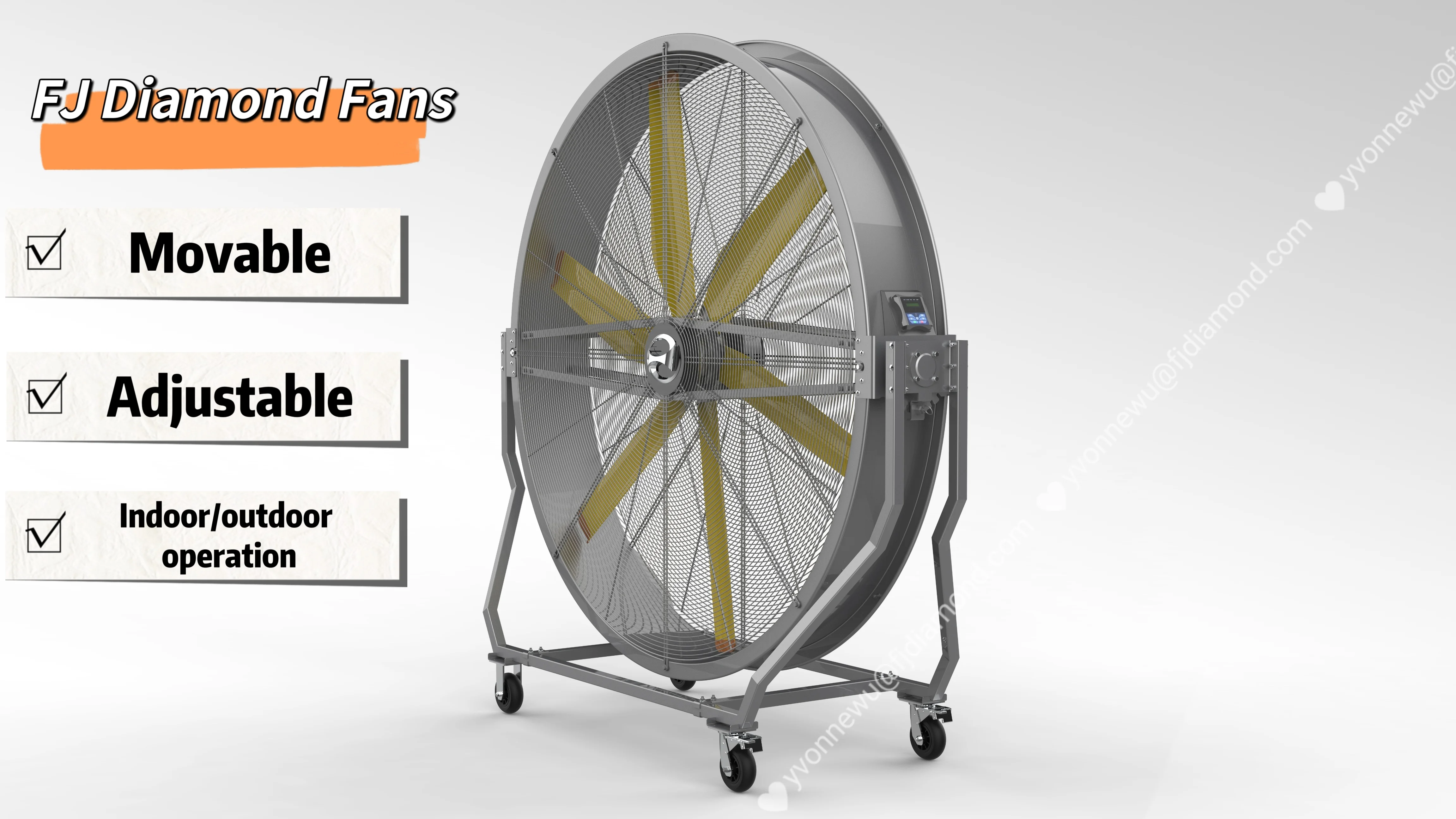 Quality guarantee 6.56ft diameter New Type Portable High Strength Aluminum Blades Large Floor Fans