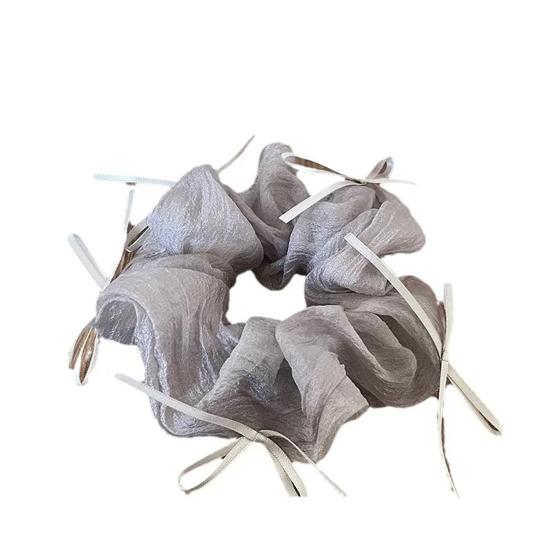 Ballet-Inspired Bow Mesh Fabric Hair Tie for Women Elegant Versatile Scrunchie for Bun Hairstyles Chic Hair Accessory