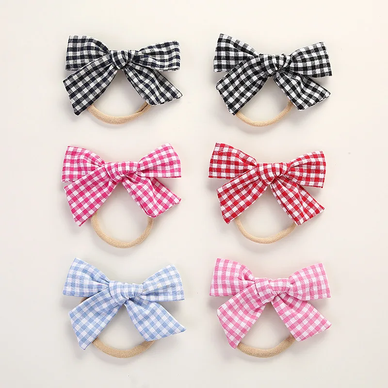 Designer Girl Hair Bands Ties Hair Rubber Nylon Bow Bands Headwear High Elastic Hair Rope Ring Knot Headband For Girls