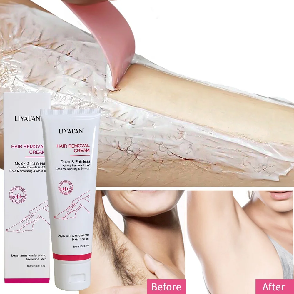 Private Label Quick Painless Body Depilatory Permanent Skin Smooth Armpit Hand Legs Hair Removal Cream For Men Women