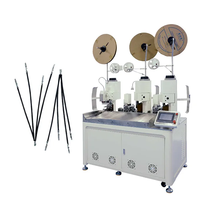 EW-8040 Fully Automatic electric wire cutting stripping and terminal crimping machine four wire joint connect machine