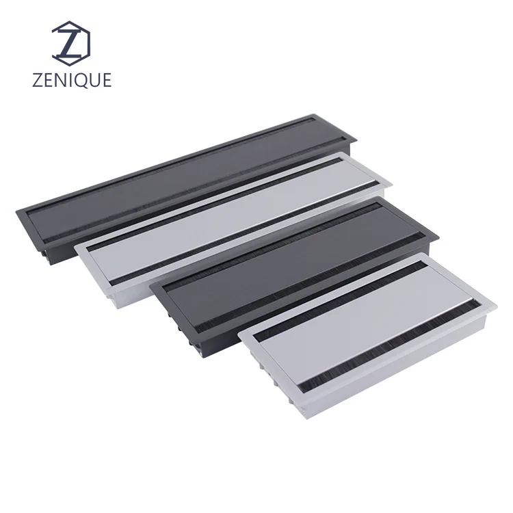 Conference Table Desk Aluminium Alloy Soft Closing Cable Hole Cover Cord Hider Grommets Box Organizer Wire Management
