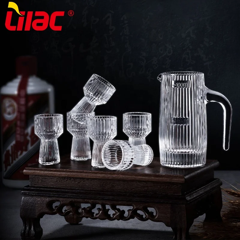 Lilac BSCI SGS LFGB a Set Whiskey Tequila Vodka Soju Shot Dispenser Glassware Cups Gift Sets Lead-Free Shot Glasses Set