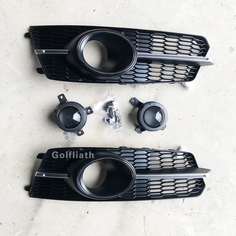 RS6 Fog Light ACC Grille side grill Radar Sensor Decoration Shell Set for AUDI A6 S6 & Sline 2016-2018