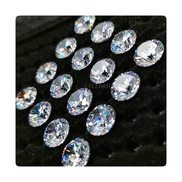 Celebrity white cz 8h & 8a cutting round cubic zirconia for pendant