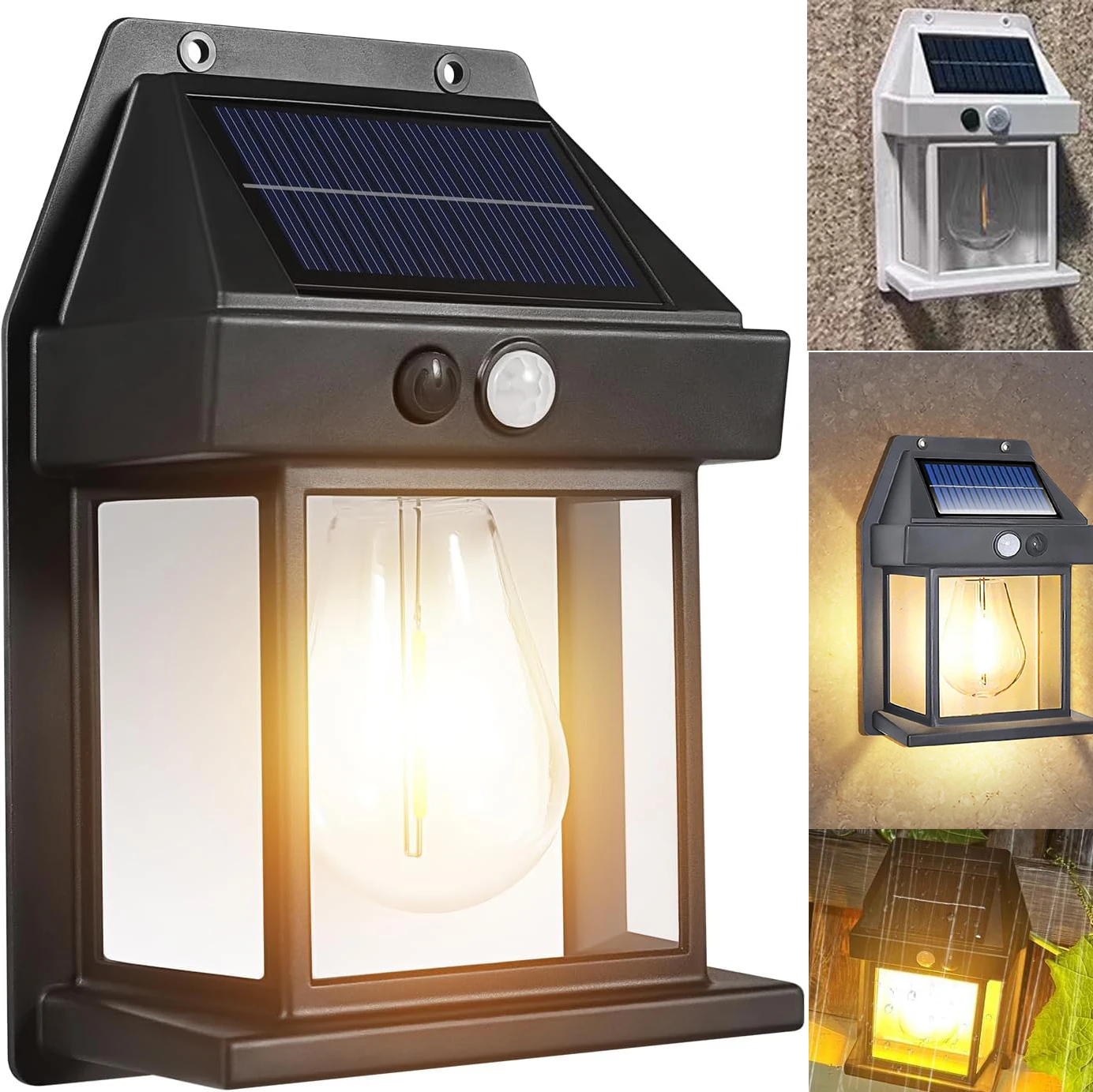 LED Wireless Durability Solar Wall Lamps Outdoor with IP65 Waterproof Smart Motion Sensor for Garden Lantern Sconce Lights