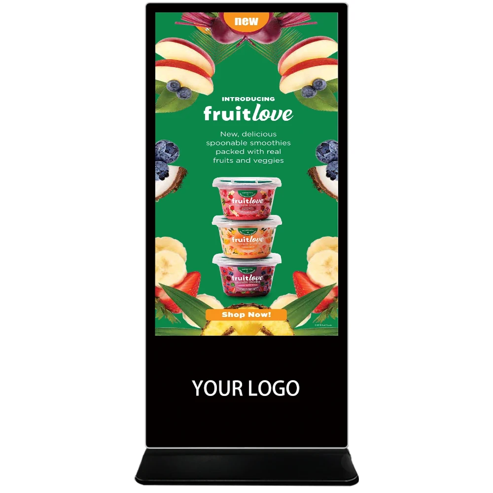 1080P Advertising Screens Ads Media Player Standalone Vertical Floor Stand Digital Signage