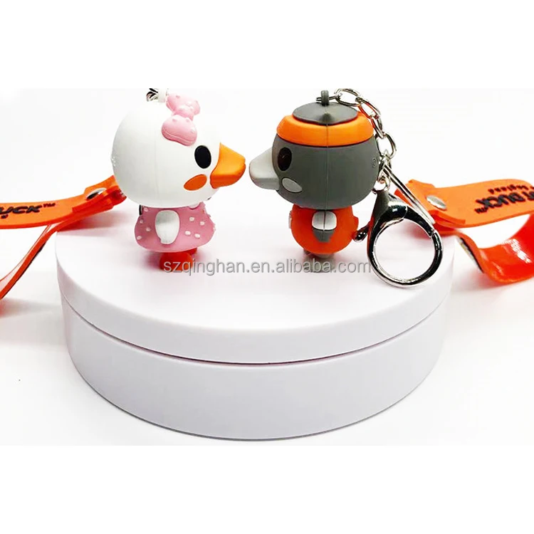 rubber small duck key chain cheap custom pvc key chain small order key chain rubber 3d