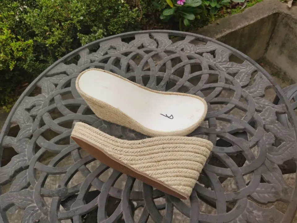 Women High Sole Espadrilles Jute Sole Sandal Shoe Sole Lady