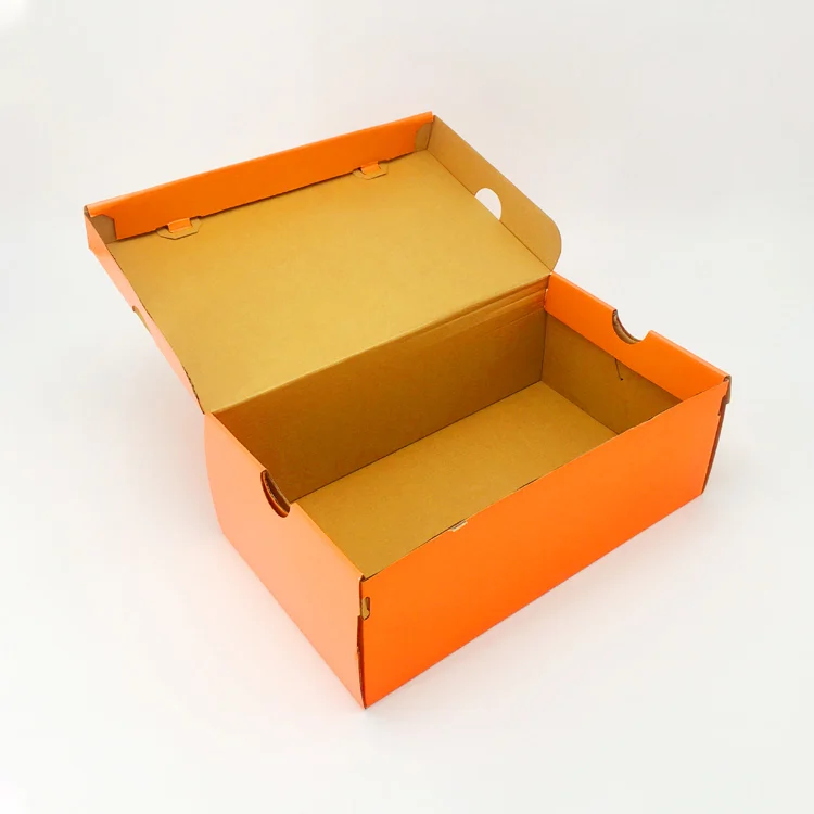 Zhize Branded Packaging Design Shoe Package Corrugated Orange  Sneaker Box Custom Shoe Boxes With Logo Packaging