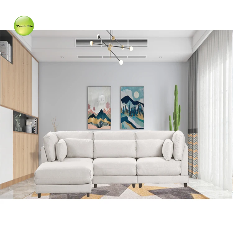 Comfortable Shape Fabric Sectional Living Room Sofa Sofa Set 3 Seater Living Room Furniture Designs
