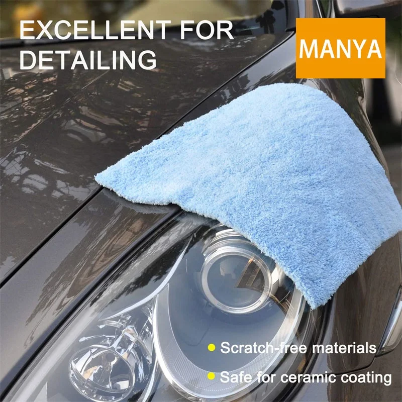 Microfiber Towels for Cars, Car Drying Wash Detailing Buffing Polishing Towel with Plush Edgeless Microfiber Cloth, 450 GSM