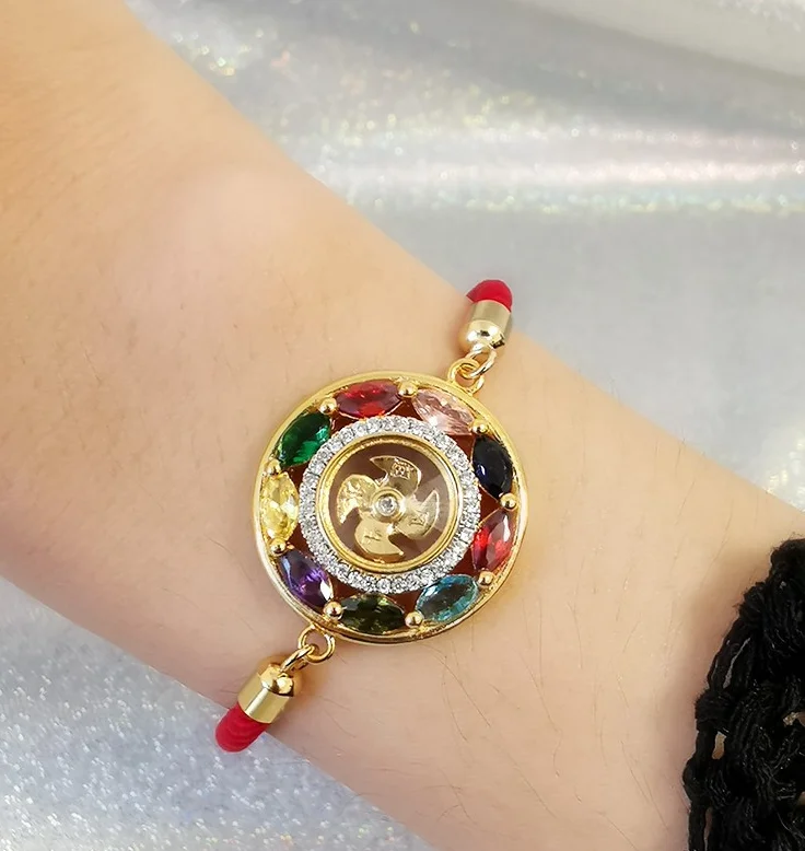 Best Gift Top Thailand temple Bracelet tourmaline  red rope bracelet rotation can be adjusted for a turn of fortune bracelet