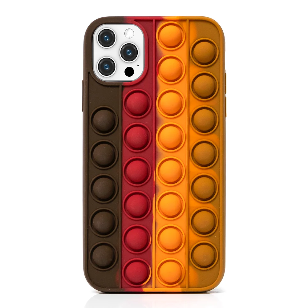  2021 Amazon Hot Sale Newest Stress Reliever Fidget Pop It Bubble Push Phone Case For Iphone 12 Pro