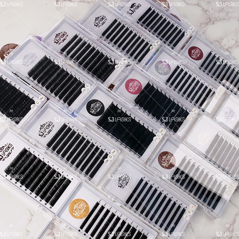 0.07D 0.05D 0.03D PBT волокно русский объем Индивидуальные ресницы для наращивания ресниц легкие вентиляторы синтетические волосы 15 мм 0 07 Лоток