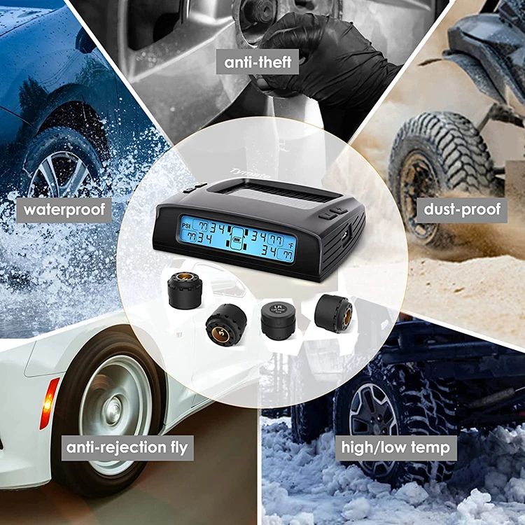 Система контроля давления в шинах HOMFUL RV (TPMS) с солнечным зарядным устройством 4 датчика