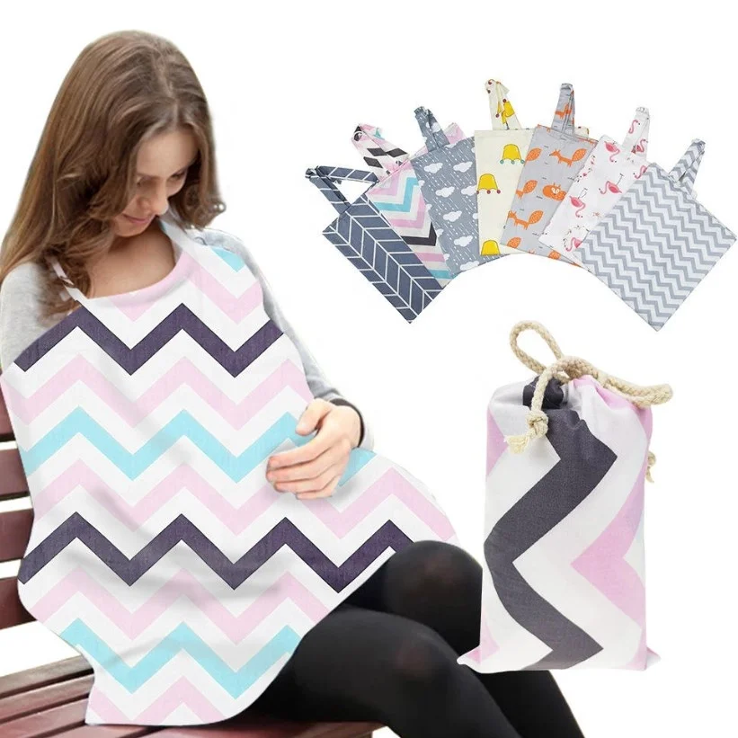 Wholesale Cotton Feeding Apron Newborn head Baby Breastfeeding Cover Nursing Cloths Nursing Cover