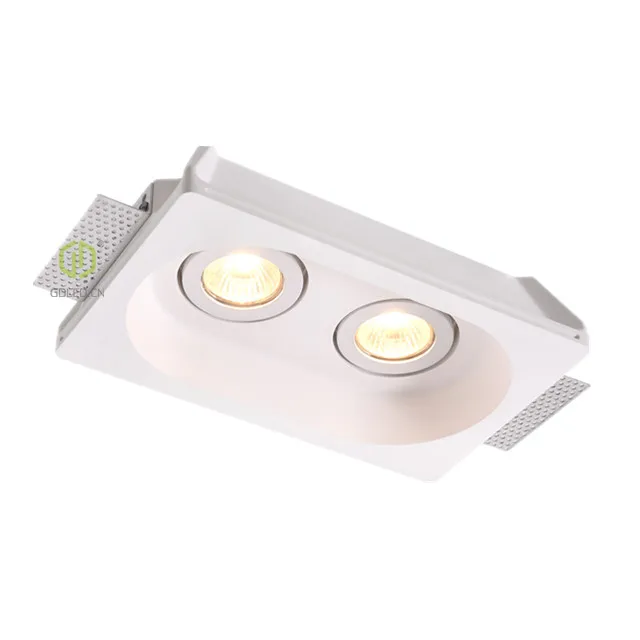 
GDLED Adjustable Double Lamp Gypsum Recessed Down Light Faretti incasso trimless plaster Ceiling light for home 