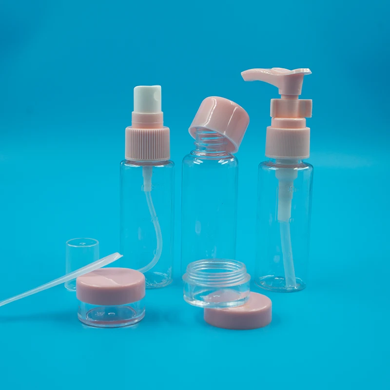 6 in 1 Sprayer with bottle personal care empty cosmetic packaging skin care bottle set with 6 in1